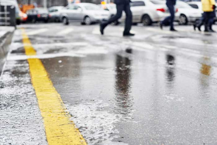 Icy sidewalks in Brooklyn, NY