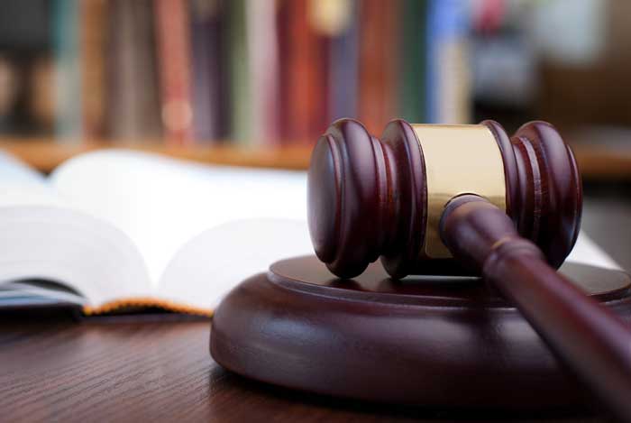 gavel and books on the table